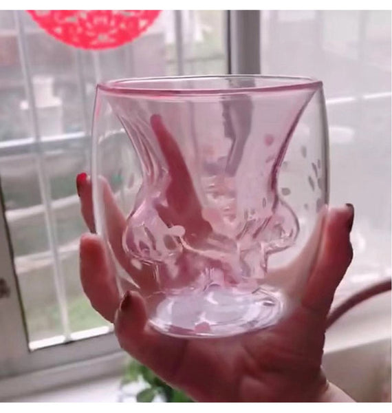 1Pcs Cat Paws Cup Heat-resistant Creative Milk Tea Whiskey Glass Cat Claw Cup