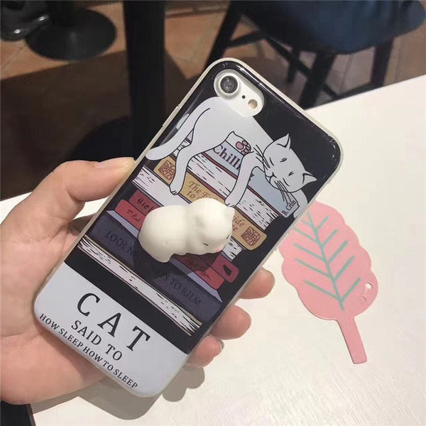 3D Cute Soft Silicone Squishy Cat Phone Case