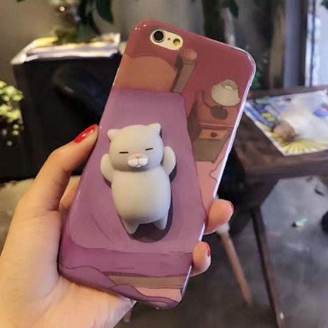3D Cute Soft Silicone Squishy Cat Phone Case