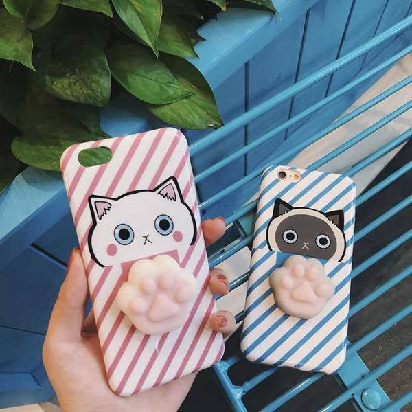 3D Cute Soft Silicone Squishy Cat Phone Case