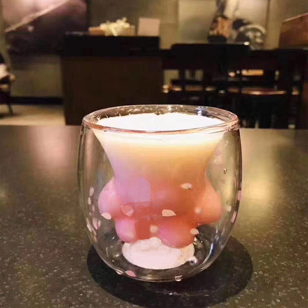 1Pcs Cat Paws Cup Heat-resistant Creative Milk Tea Whiskey Glass Cat Claw Cup
