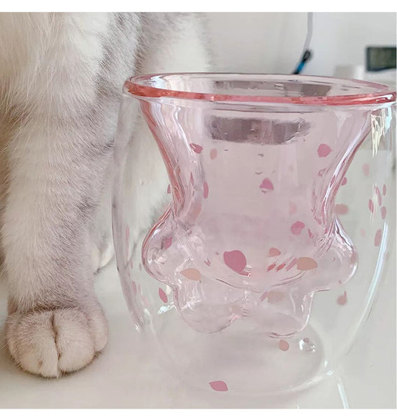 1Pcs Cat Paws Cup Heat-resistant Creative Milk Tea Whiskey Glass Cat Claw Cup