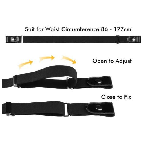 Buckle-Free Elastic Belt For Jean Pants Dresses No Buckle Stretch Elastic Waist Belt