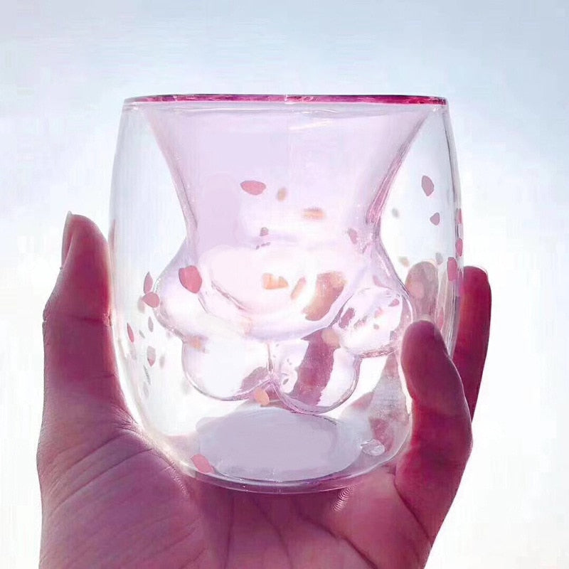 1Pcs Cat Paws Cup Heat-resistant Creative Milk Tea Whiskey Glass Cat Claw Cup