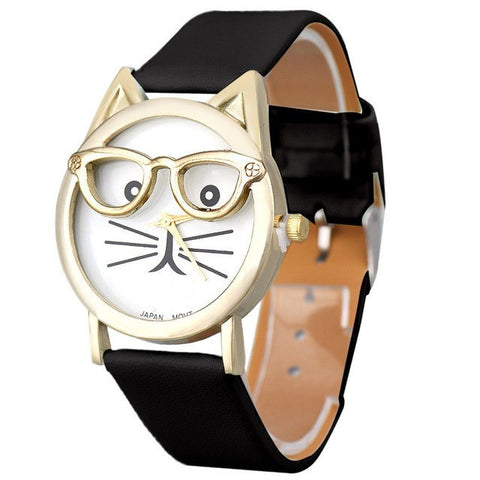 Cute Glasses Cat Watch