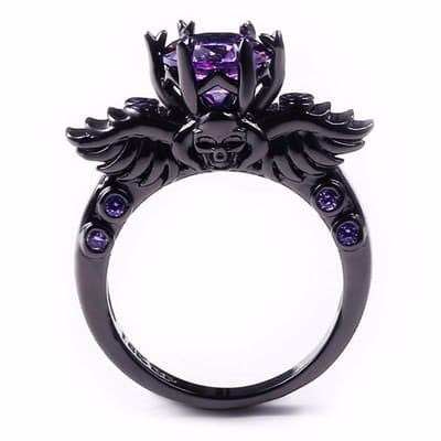 Fashion - Black Gold Plated Skull Ring