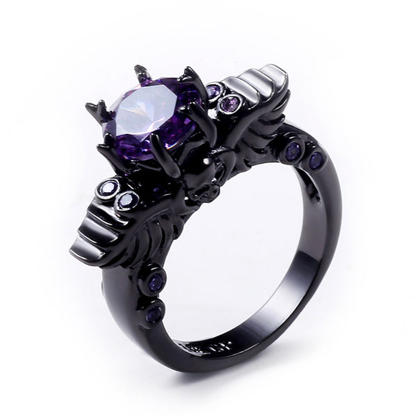 Fashion - Black Gold Plated Skull Ring