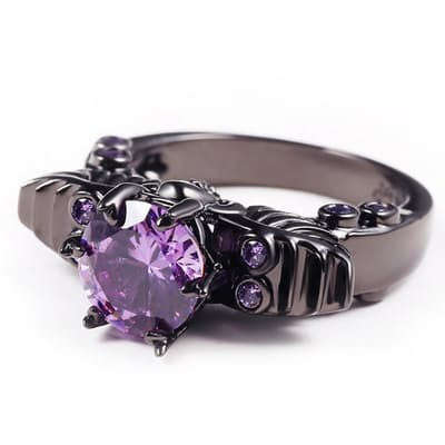Fashion - Black Gold Plated Skull Ring