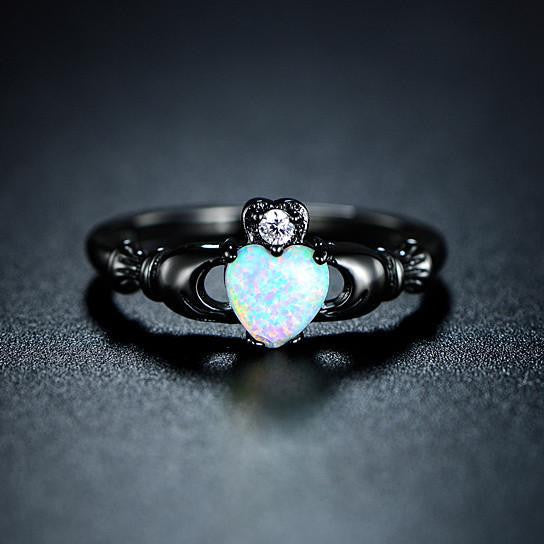 Fashion - Fire Opal Heart Ring