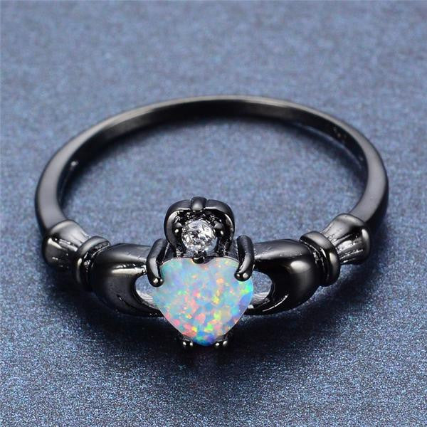 Fashion - Fire Opal Heart Ring