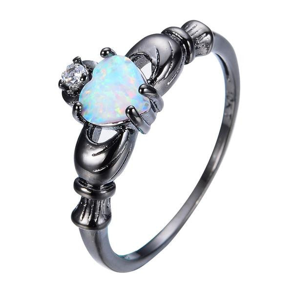 Fashion - Fire Opal Heart Ring