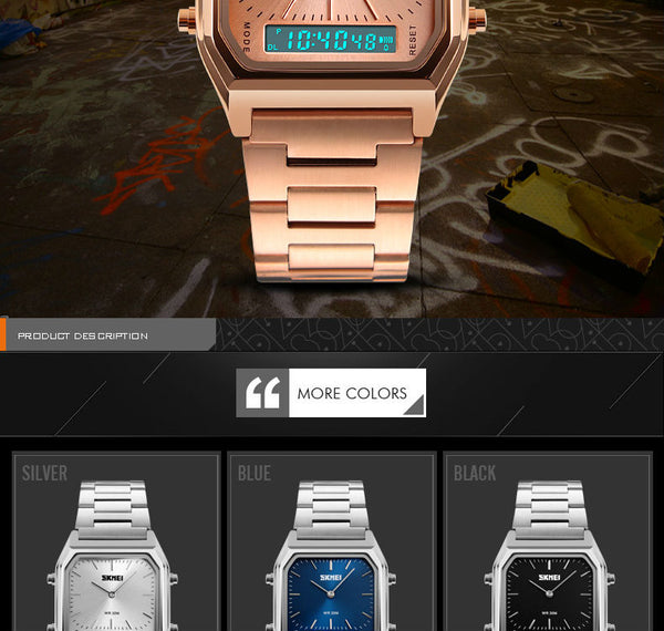 SKMEI Men Fashion Casual Quartz Wristwatches Digital Dual Time Sports Watches Chronograph Waterproof Relogio Masculino 1220