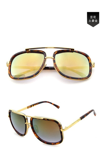New Brand Square Big Frame Fashion Sunglasses Men Oversized Gold Glasses for Women Driving Retro Sun Glasses Oculos de sol