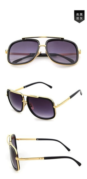 New Brand Square Big Frame Fashion Sunglasses Men Oversized Gold Glasses for Women Driving Retro Sun Glasses Oculos de sol
