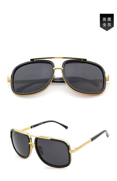 New Brand Square Big Frame Fashion Sunglasses Men Oversized Gold Glasses for Women Driving Retro Sun Glasses Oculos de sol