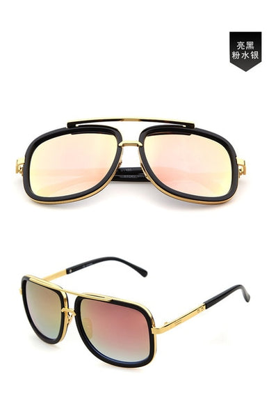 New Brand Square Big Frame Fashion Sunglasses Men Oversized Gold Glasses for Women Driving Retro Sun Glasses Oculos de sol
