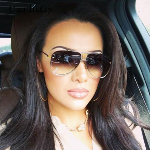 Men or women Brand Designer Sunglasses Original FeMale Lady UV400 Mirror Kim Kardashian Sun Glasses Full Metal 2016 New Fashion