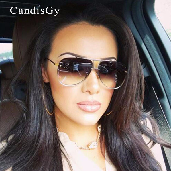 Men or women Brand Designer Sunglasses Original FeMale Lady UV400 Mirror Kim Kardashian Sun Glasses Full Metal 2016 New Fashion