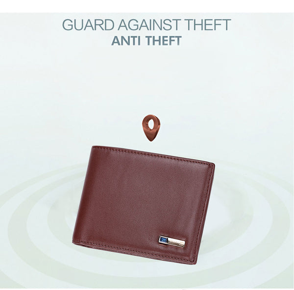 Modoker Smart Wallet Genuine Leather with alarm GPS Map, Bluetooth Alarm Men Purse, Black
