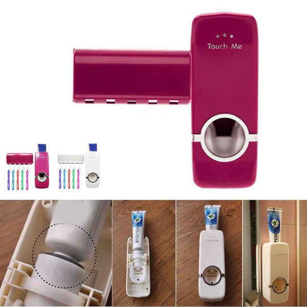 High Quality Bathroom Sets New Automatic Toothpaste Dispenser Toothbrush Holder Set