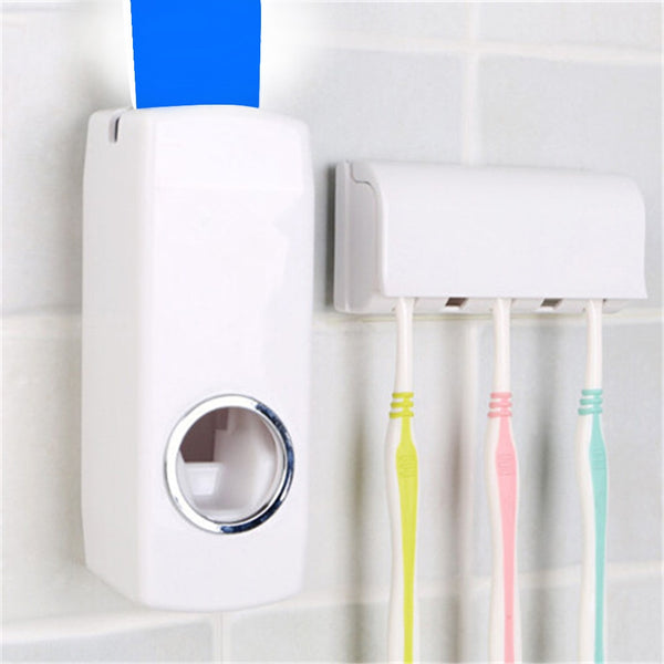 High Quality Bathroom Sets New Automatic Toothpaste Dispenser Toothbrush Holder Set