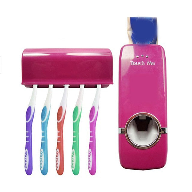 High Quality Bathroom Sets New Automatic Toothpaste Dispenser Toothbrush Holder Set