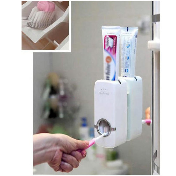 High Quality Bathroom Sets New Automatic Toothpaste Dispenser Toothbrush Holder Set