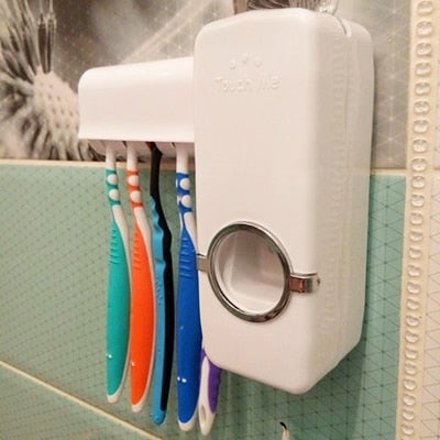High Quality Bathroom Sets New Automatic Toothpaste Dispenser Toothbrush Holder Set