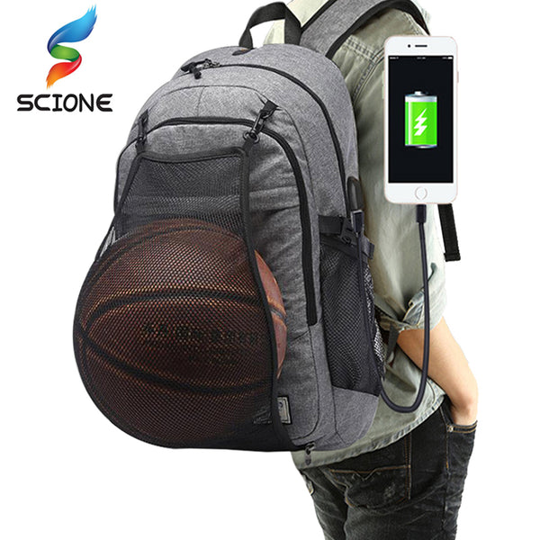 Outdoor Men's Sports Gym Bags Basketball Backpack School Bags For Teenager Boys Soccer Ball Pack Laptop Bag Football Net Gym Bag