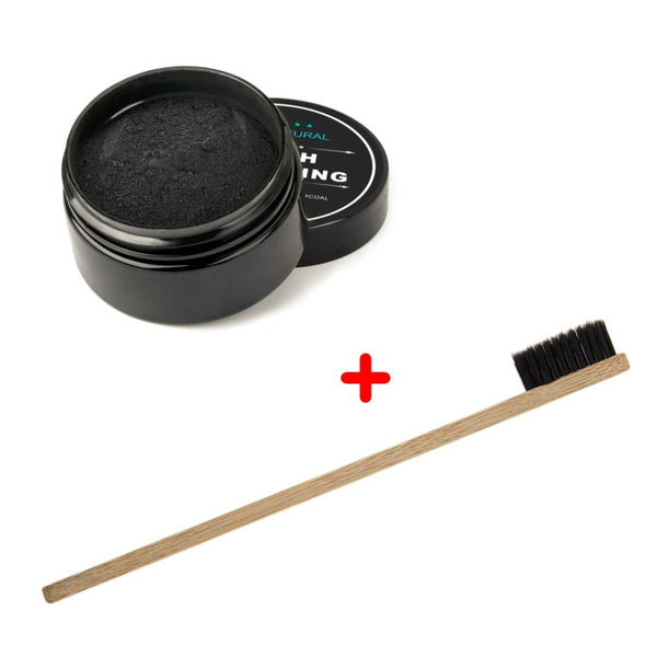 Natural Teeth Whitening Whitener Charcoal teeth whitening Scaling Powder Teeth Clean Strengthen+ Bamboo Toothbrush new