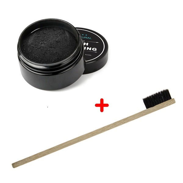 Natural Teeth Whitening Whitener Charcoal teeth whitening Scaling Powder Teeth Clean Strengthen+ Bamboo Toothbrush new