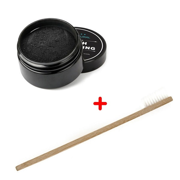 Natural Teeth Whitening Whitener Charcoal teeth whitening Scaling Powder Teeth Clean Strengthen+ Bamboo Toothbrush new