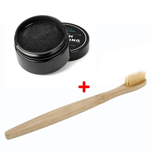 Natural Teeth Whitening Whitener Charcoal teeth whitening Scaling Powder Teeth Clean Strengthen+ Bamboo Toothbrush new