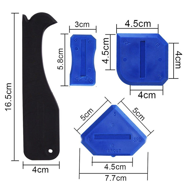 Caulking Tool Kit & Silicone Scraper Tool Kit , 3 in 1 Silicone Sealant Replace & Removal Tool Kit With 5 Size of Exchangeable