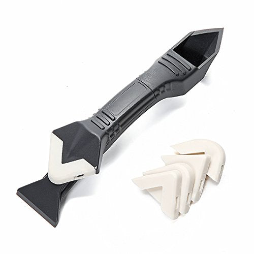 Caulking Tool Kit & Silicone Scraper Tool Kit , 3 in 1 Silicone Sealant Replace & Removal Tool Kit With 5 Size of Exchangeable