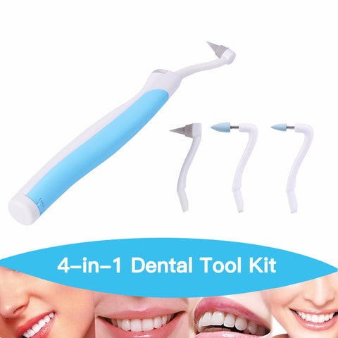 1 set 3 heads Teeth Whitening Sonic Vibration LED Light Dental  tool Kit remove tartar gums massage S47