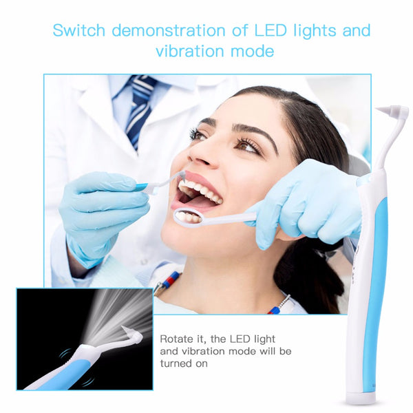 1 set 3 heads Teeth Whitening Sonic Vibration LED Light Dental  tool Kit remove tartar gums massage S47