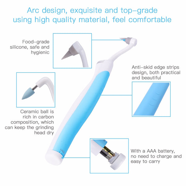 1 set 3 heads Teeth Whitening Sonic Vibration LED Light Dental  tool Kit remove tartar gums massage S47