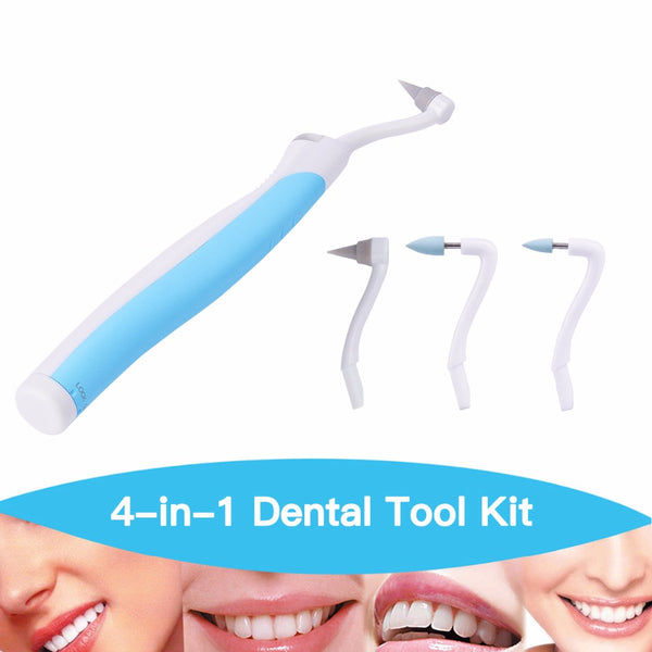 1 set 3 heads Teeth Whitening Sonic Vibration LED Light Dental  tool Kit remove tartar gums massage S47