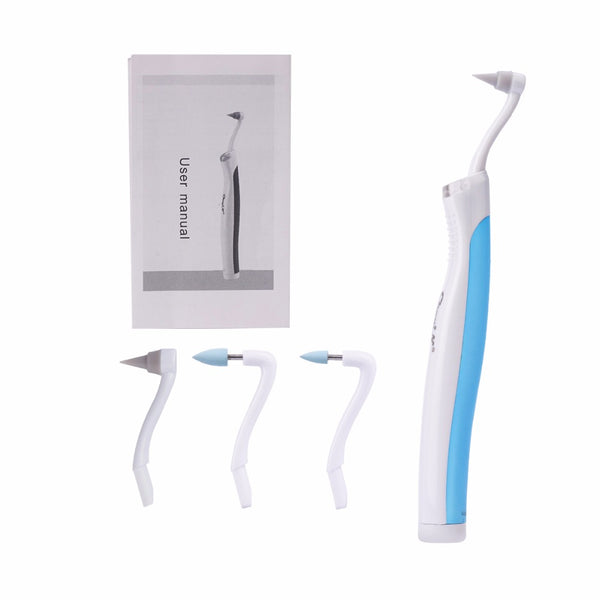 1 set 3 heads Teeth Whitening Sonic Vibration LED Light Dental  tool Kit remove tartar gums massage S47