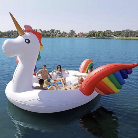 Hot Sale 6 Person Huge Unicorn Pool Float Giant Inflatable Unicorn Swimming Pool Island Lounge For Pool Party