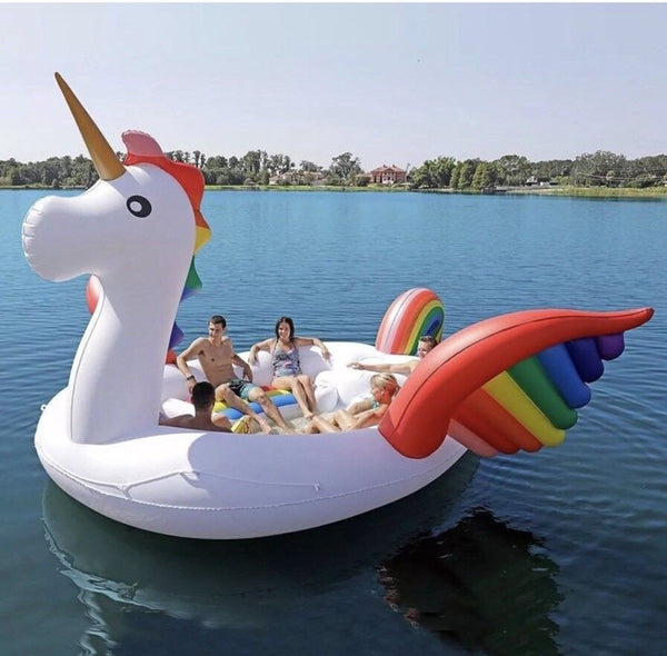 Hot Sale 6 Person Huge Unicorn Pool Float Giant Inflatable Unicorn Swimming Pool Island Lounge For Pool Party
