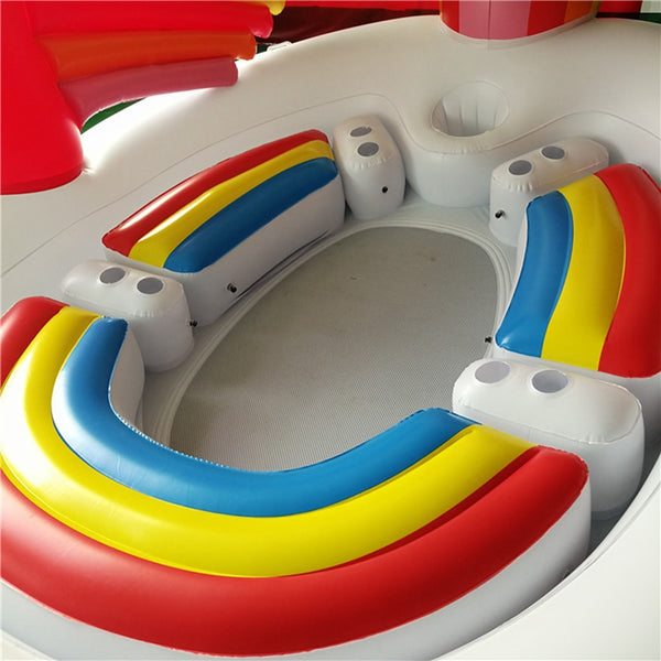 Hot Sale 6 Person Huge Unicorn Pool Float Giant Inflatable Unicorn Swimming Pool Island Lounge For Pool Party