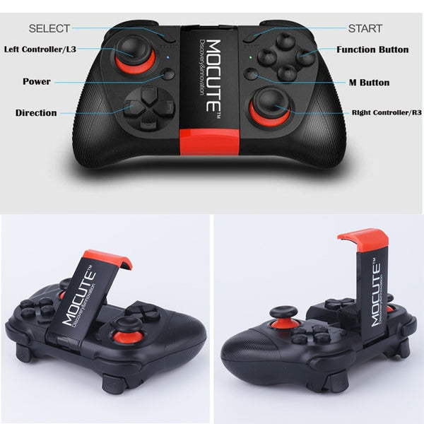 MOCUTE 050 VR Game Pad Android Joystick Bluetooth Controller Selfie Remote Control Shutter Gamepad for PC Smart Phone + Holder