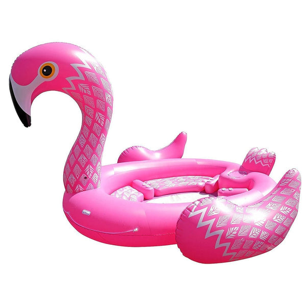 New Arrival 6 Person Huge inflatable Boat Pool Float Giant Inflatable Flamingo Swimming Pool Island Lounge Pool Party Toys