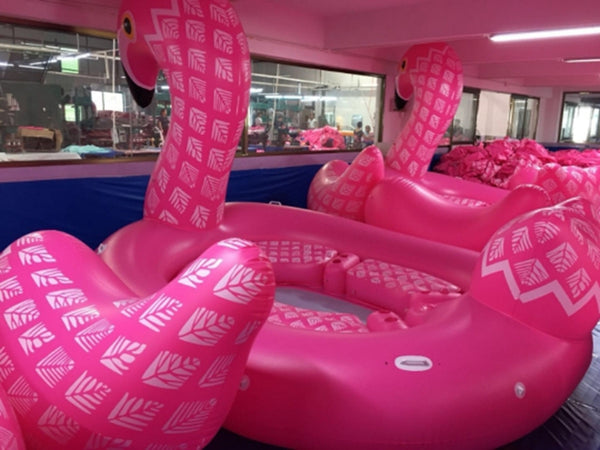 New Arrival 6 Person Huge inflatable Boat Pool Float Giant Inflatable Flamingo Swimming Pool Island Lounge Pool Party Toys