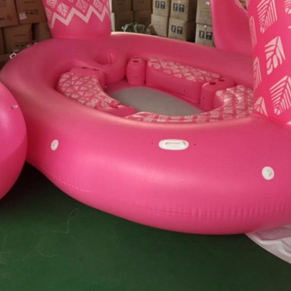 New Arrival 6 Person Huge inflatable Boat Pool Float Giant Inflatable Flamingo Swimming Pool Island Lounge Pool Party Toys