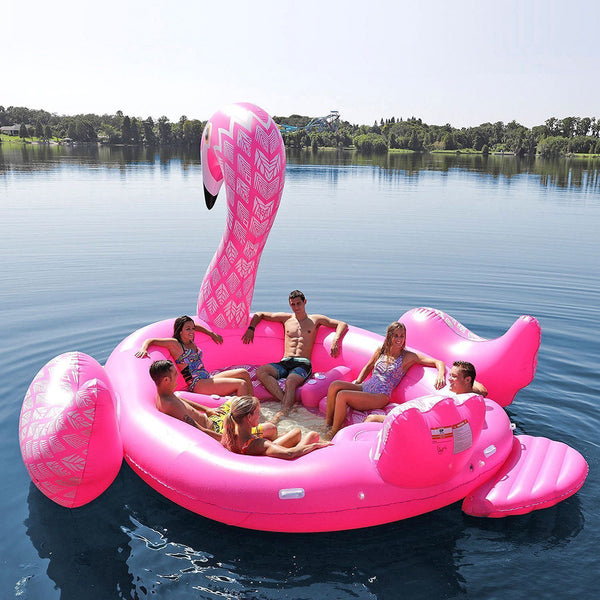 New Arrival 6 Person Huge inflatable Boat Pool Float Giant Inflatable Flamingo Swimming Pool Island Lounge Pool Party Toys