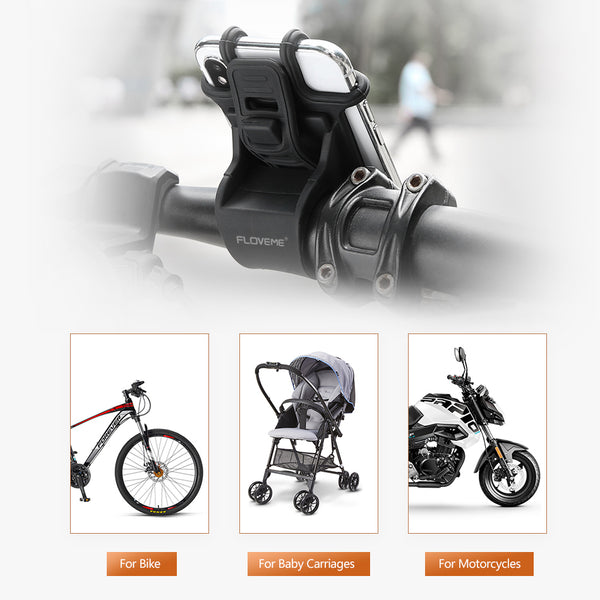 FLOVEME Bicycle Phone Holder For iPhone Samsung Universal Mobile Cell Phone Holder Bike Handlebar Clip Stand GPS Mount Bracket