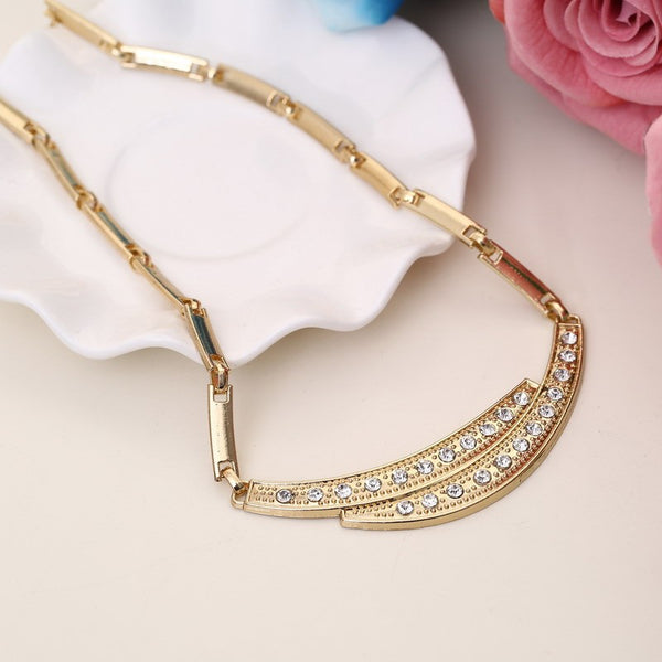 Dubai Gold Jewelry Sets Nigerian Wedding African Beads Crystal Bridal Jewellery Set Rhinestone Ethiopian Jewelry parure